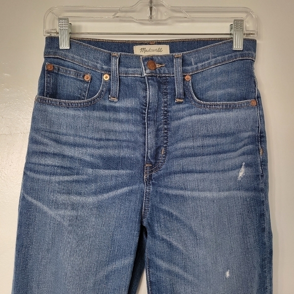 Madewell Cropped Classic Straight Distressed Jean Size 25 - Picture 6 of 12